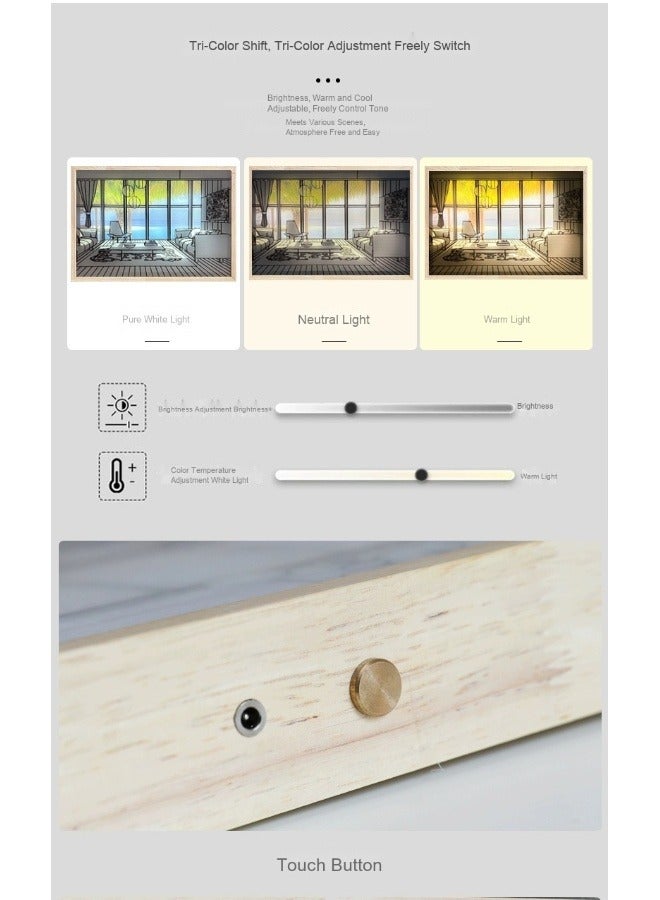 Anna 8-Inch Three-Color Wireless Touch Color-Changing Decorative Light Panel - Image 2