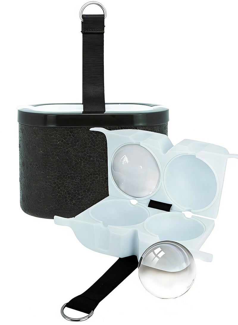 AUTOYSUR صينية مكعبات الثلج الكريستالية عالية الجودة لقالب مكعبات الثلج الويسكي، قالب مكعبات الثلج الشفاف الكبير مقاس 2 بوصة، متينة وموثوقة (دائرية) - Image 1