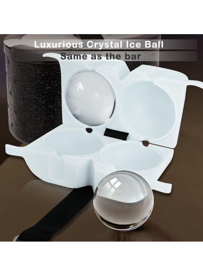 AUTOYSUR صينية مكعبات الثلج الكريستالية عالية الجودة لقالب مكعبات الثلج الويسكي، قالب مكعبات الثلج الشفاف الكبير مقاس 2 بوصة، متينة وموثوقة (دائرية) - Image 4