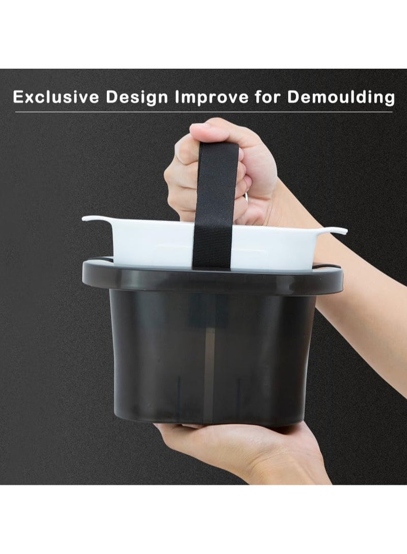 AUTOYSUR صينية مكعبات الثلج الكريستالية عالية الجودة لقالب مكعبات الثلج الويسكي، قالب مكعبات الثلج الشفاف الكبير مقاس 2 بوصة، متينة وموثوقة (دائرية) - Image 3