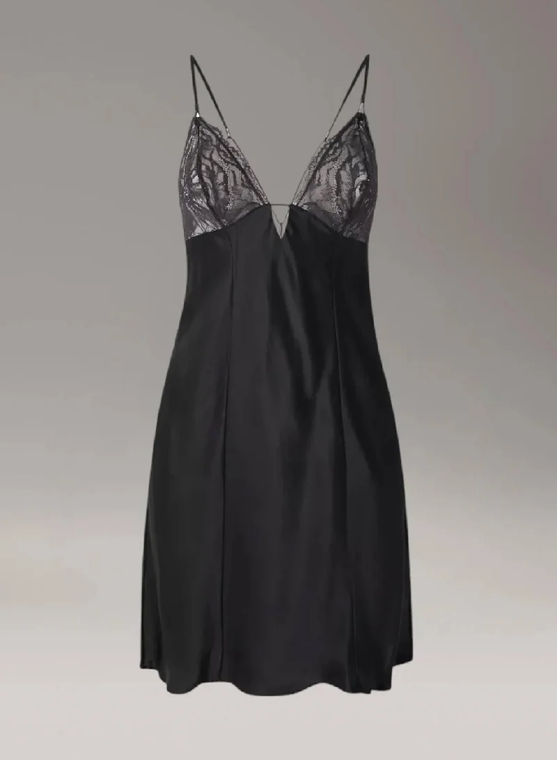 CALVIN KLEIN Silk Crossback Slip Dress