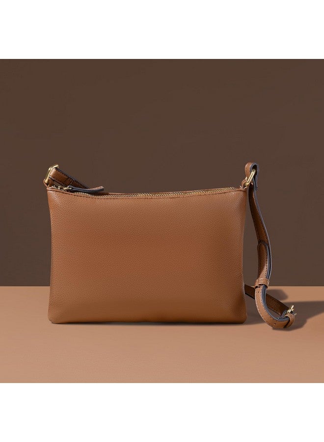 Accessorize London Women's Brown Stitch Detail Sling Bag with Adjustable Strap| crossbody sling bag for women stylish|Ladies everyday use sling bag|Shoulder bag for woman - Image 5