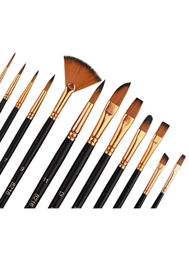 إي سي في في مجموعة فُرَش الطَّبَاعَة من ECVV، تتضمن 12 قطعة، مجموعة فُرَش احترافية للرسم على الجسم، الوجه، فن الأظافر، فُرَش للرسم للمبتدئين والخبراء، مناسبة للأطفال والبالغين. - Image 1