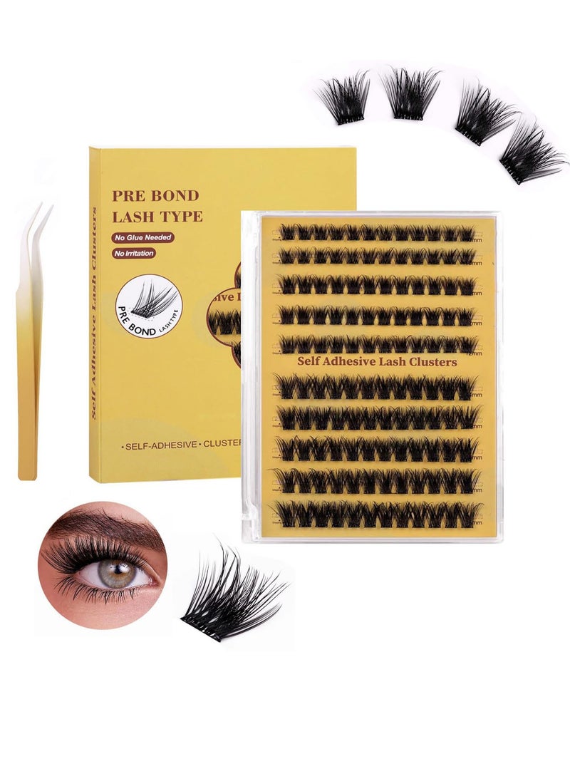 FLYROAD - Self Adhesive Eyelashes Clusters 120PCS Press On Lashes Clusters Kit Reusable Pre Glued Lashes, Mix 10-16mm Individual Lash Extension Kit with Lash Tweezers for Beginners - Image 1