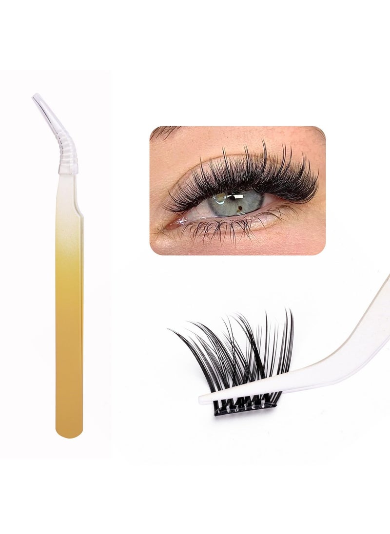 FLYROAD - Self Adhesive Eyelashes Clusters 120PCS Press On Lashes Clusters Kit Reusable Pre Glued Lashes, Mix 10-16mm Individual Lash Extension Kit with Lash Tweezers for Beginners - Image 1