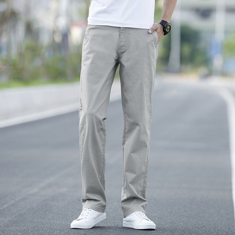 Pants Mens Youth Korean Style Loose Straight Wide Leg Pants Mens Autumn Comfortable Plus Large Size Fat Casual Pants 6602 Khaki - Image 4