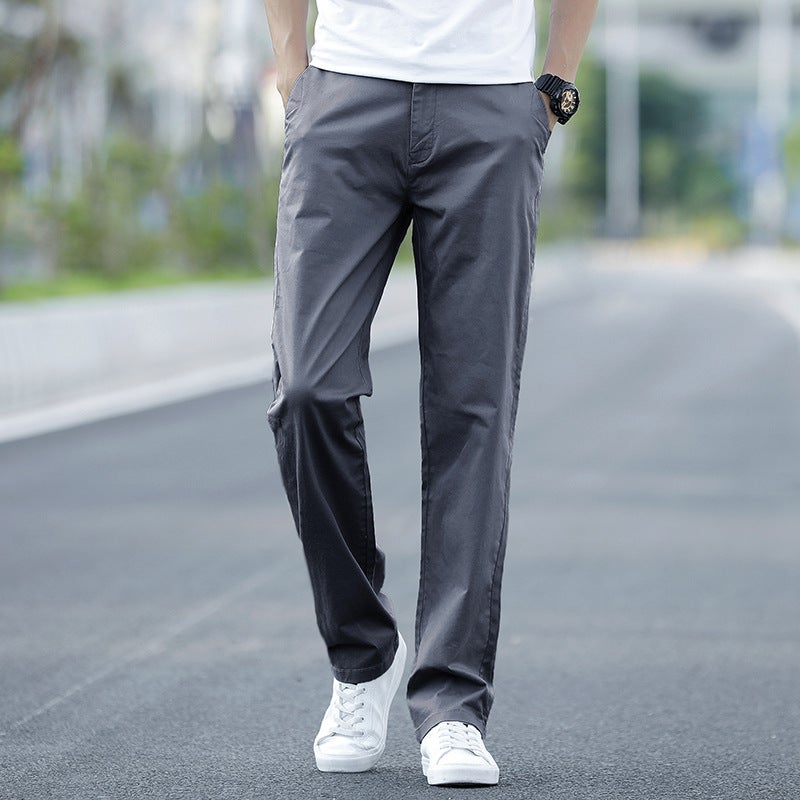 Pants Mens Youth Korean Style Loose Straight Wide Leg Pants Mens Autumn Comfortable Plus Large Size Fat Casual Pants 6602 Khaki - Image 3