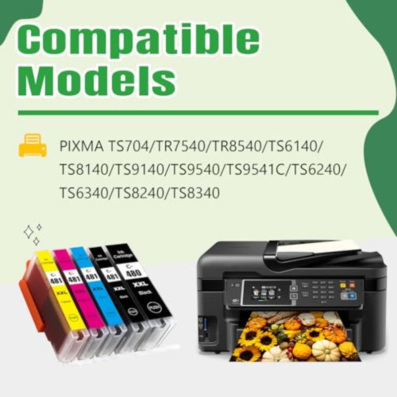 480XXL 481XXL خراطيش الحبر لكانون Pixma TS704 TR7540 TR8540 TS6140 TS8140 TS9140 TS9540 TS9541C TS6240 TS6340 TS8240 TS8340 - Image 2