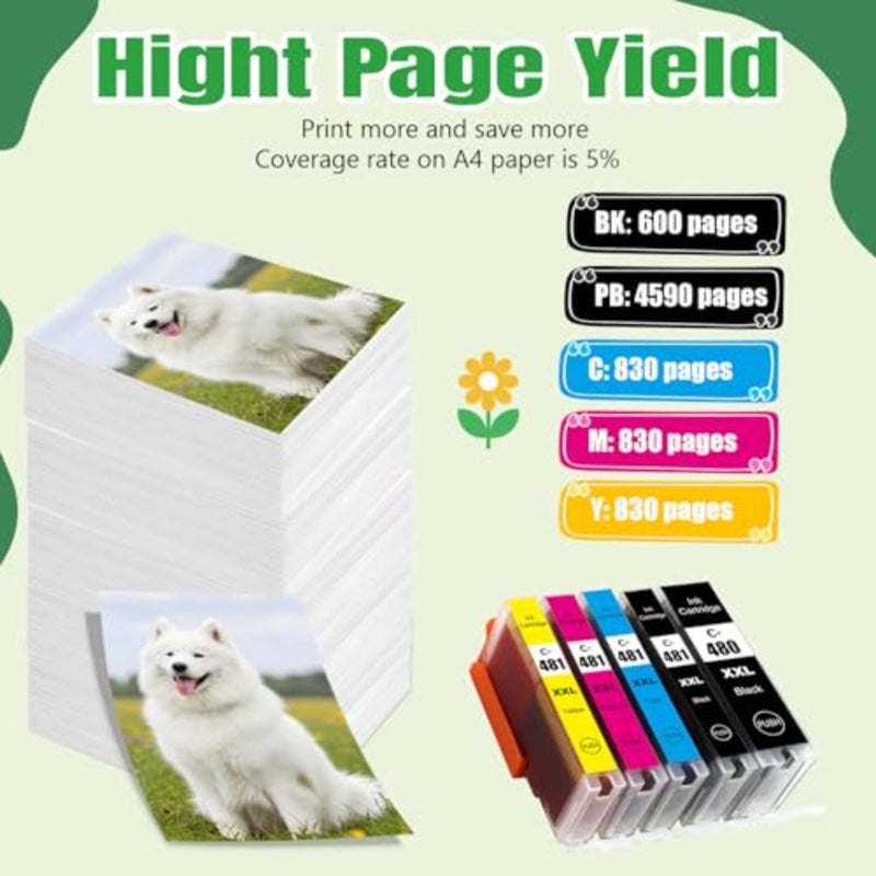480XXL 481XXL خراطيش الحبر لكانون Pixma TS704 TR7540 TR8540 TS6140 TS8140 TS9140 TS9540 TS9541C TS6240 TS6340 TS8240 TS8340 - Image 4