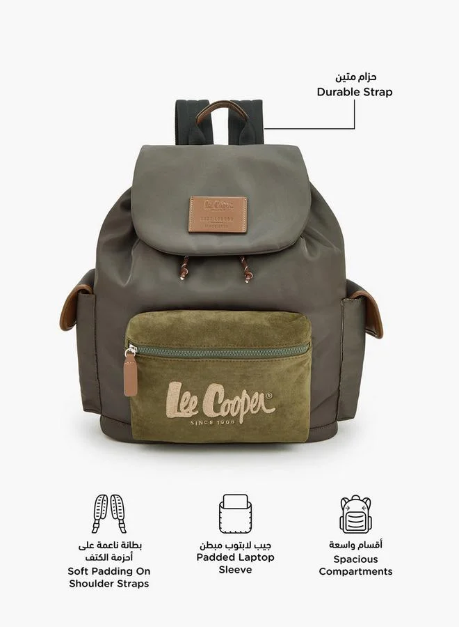 لي كوبر Logo Print School Backpack With Adjustable Shoulder Straps