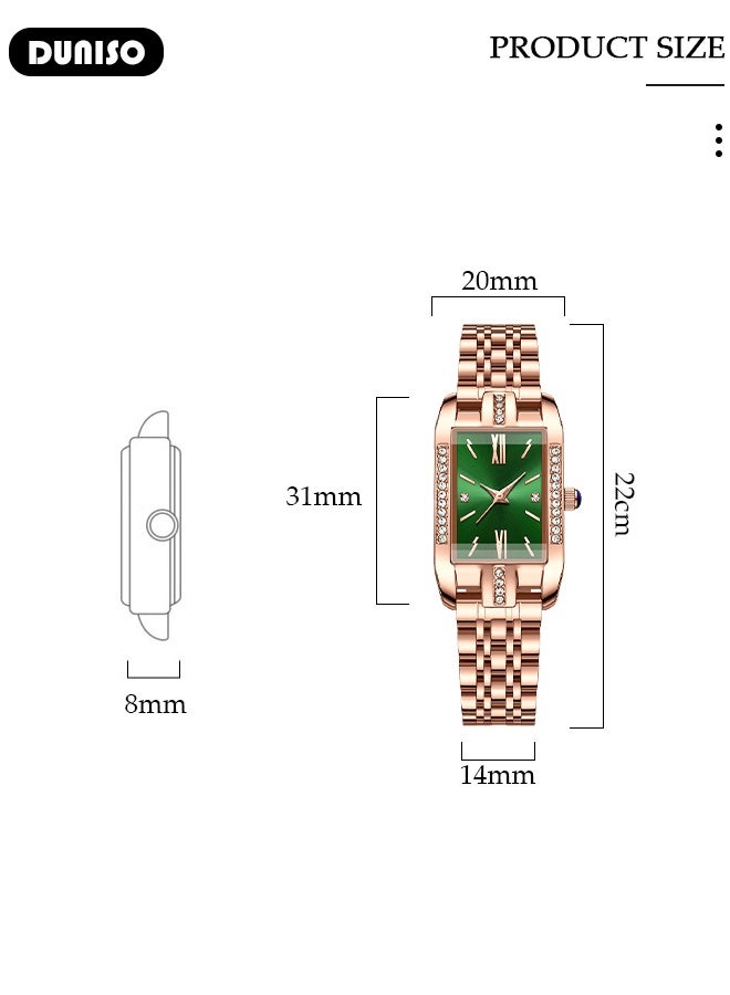 DUNISO Women's watches, minimalist women's watches, watches with elegant women's style featuring pointer-style retro and exquisite design, water-resistant fashionable women's watches - Image 5