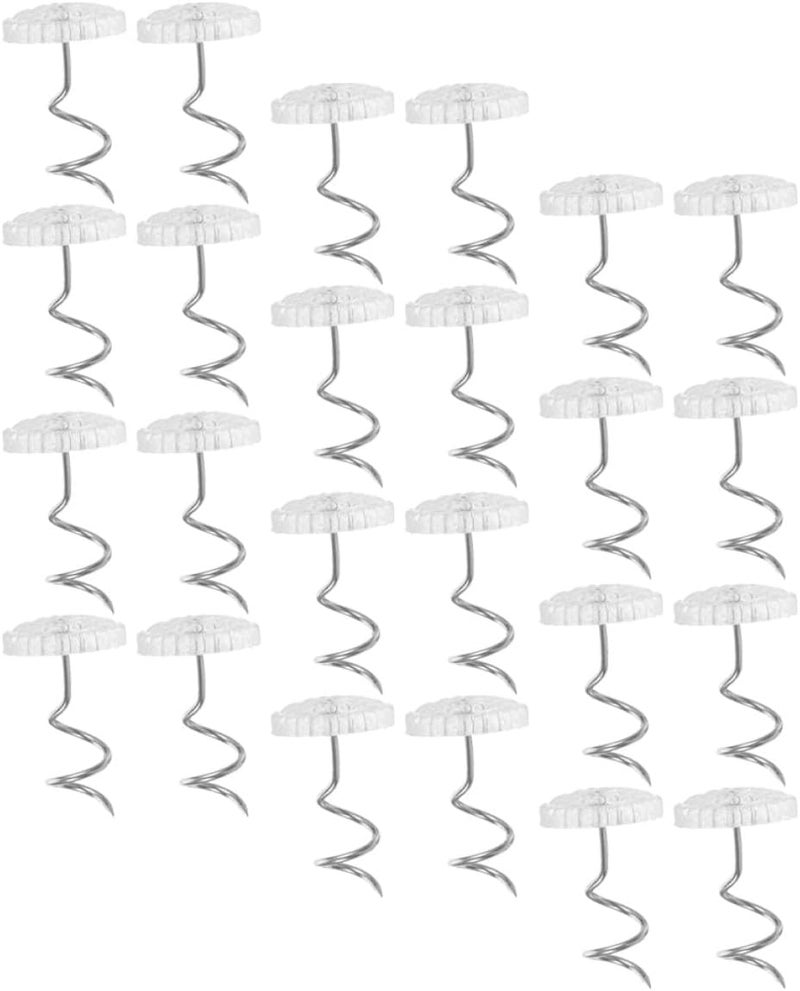 50pcs Plastic Bed Sheet Tacks Spiral Sofa Furniture Pins Non-Marking Upholstery Pins for Bed Skirts and Slipcovers Home Bedding Accessories - Image 1