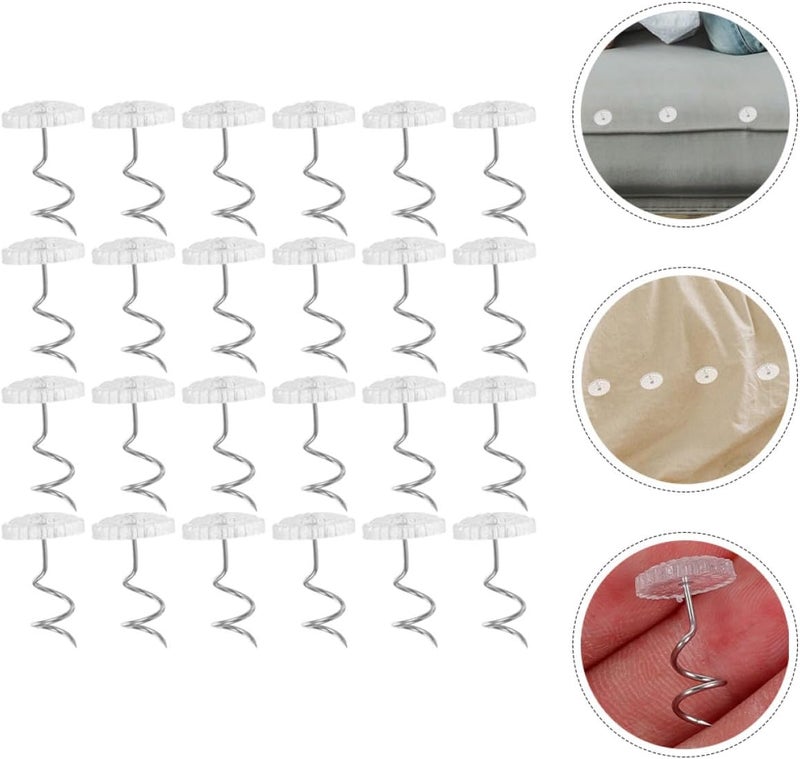 50pcs Plastic Bed Sheet Tacks Spiral Sofa Furniture Pins Non-Marking Upholstery Pins for Bed Skirts and Slipcovers Home Bedding Accessories - Image 5