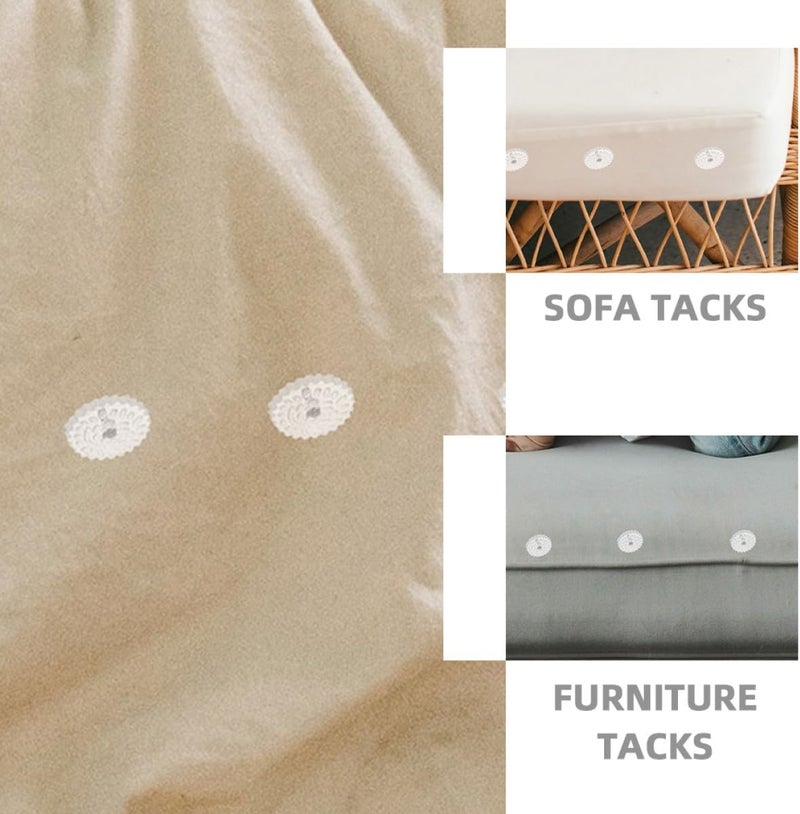50pcs Plastic Bed Sheet Tacks Spiral Sofa Furniture Pins Non-Marking Upholstery Pins for Bed Skirts and Slipcovers Home Bedding Accessories - Image 4