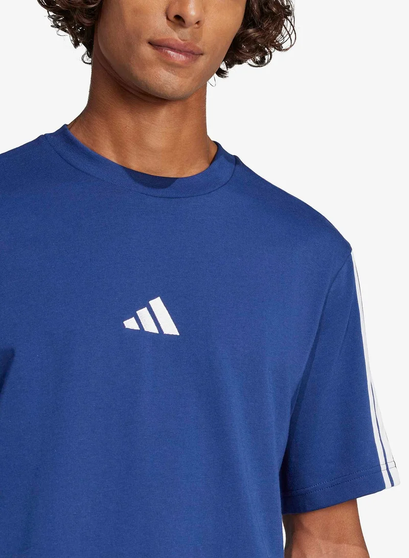 Adidas DKBLUE/WHITE 3-Stripes Essential T-Shirt for Men | Best Price UAE