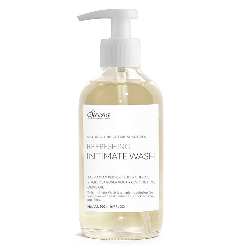 Sirona Natural Exfoliating Face Wash For Women And Men 125 Ml Facial Cleanser With Apricot Flax Sirona Intimate Wash for Men and Women 200 ml with 5 Magical Herbs Olive Oil Tea Tree Oil Jajo - Image 2