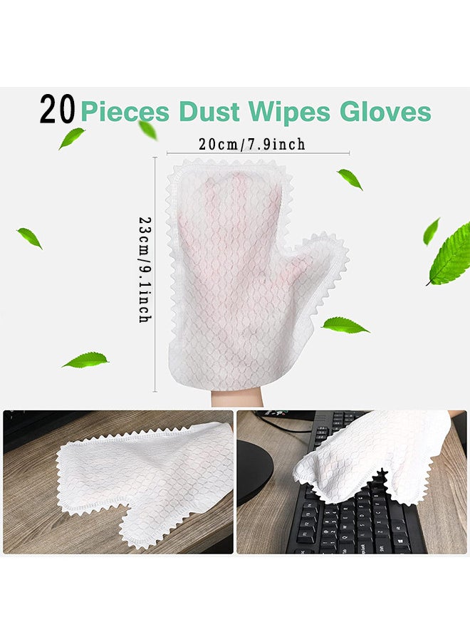 Depend 20PCS Microfiber Dusting Cloths Gloves, Dust Wipes, Feather Dusters, Grabs And Locks In Dust, Pet Hair Cleaning Possible Dual-Sided Disposable Dusting Gloves  - Image 3