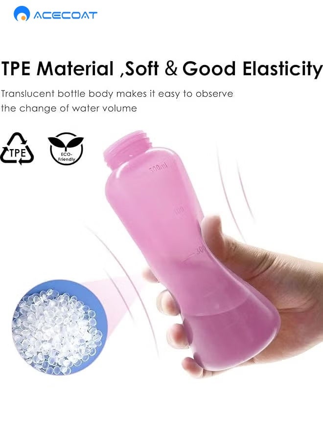 ايسكوت بخاخ بيديه محمول وبيديه للسفر مع زجاجة بيديه محمولة باليد 500 مل (لون وردي) - Image 2