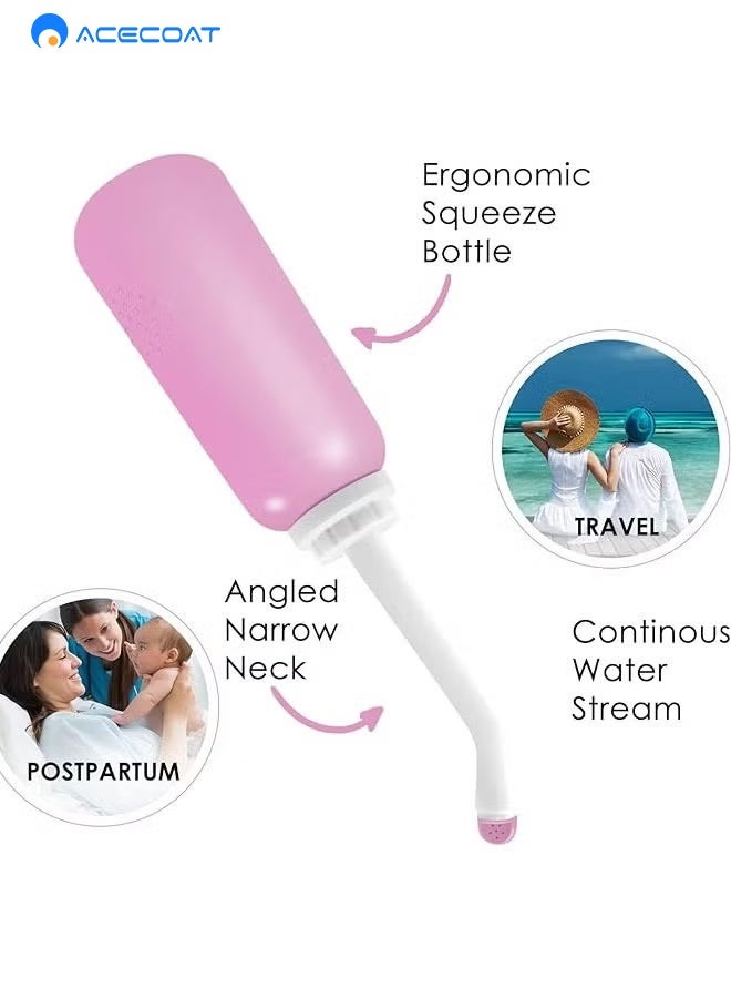 ايسكوت بخاخ بيديه محمول وبيديه للسفر مع زجاجة بيديه محمولة باليد 500 مل (لون وردي) - Image 3