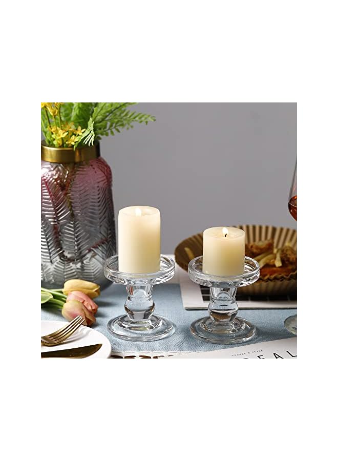 The Bros Glass Candle Holder for Pillar Candle Holder/Taper Candlestick Holders, Decorative Candle Sticks Set of 3, for Formal Events, Wedding, Church, Holiday DéCor, Table Centerpiece Decoration - Image 4