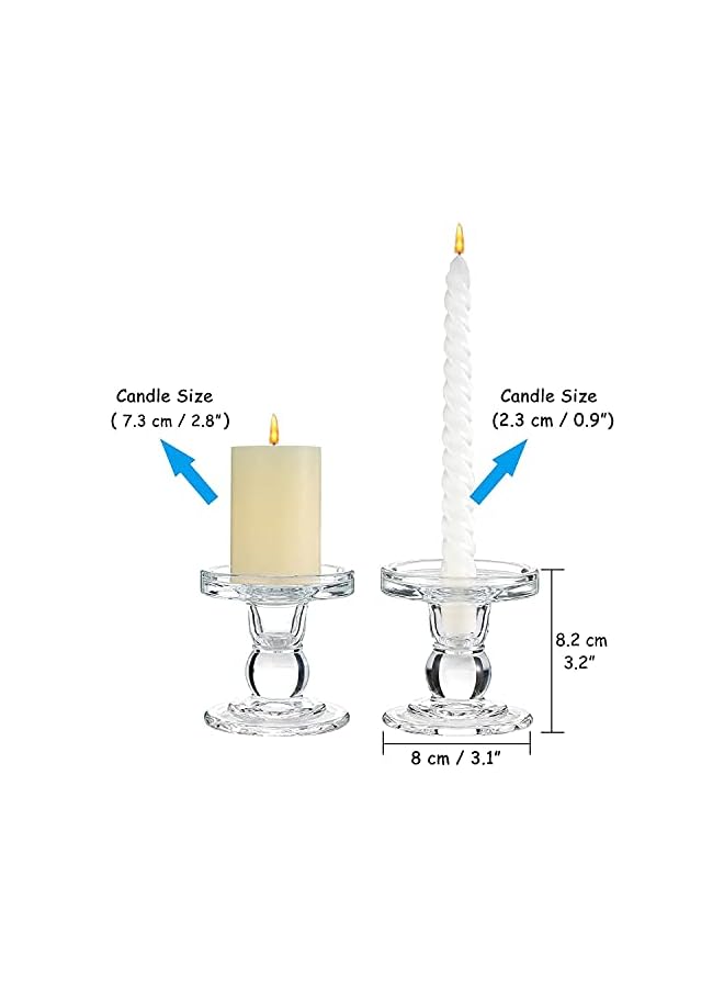 The Bros Glass Candle Holder for Pillar Candle Holder/Taper Candlestick Holders, Decorative Candle Sticks Set of 3, for Formal Events, Wedding, Church, Holiday DéCor, Table Centerpiece Decoration - Image 5