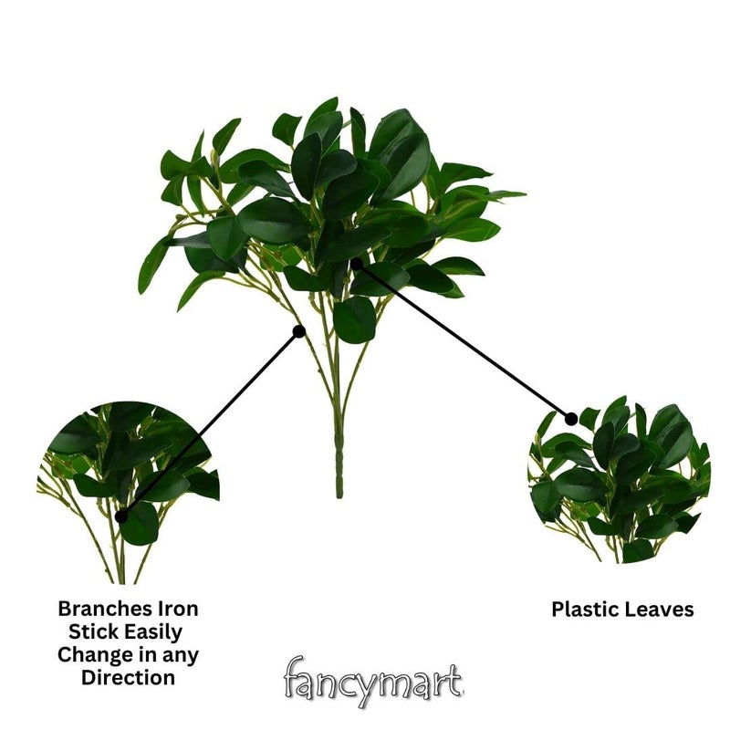 fancymart Artificial Rubber Plant Set of 2 30cm Lifelike Greenery for Stylish Home Office Decor LowMaintenanceEcoFriendly Design - Image 2