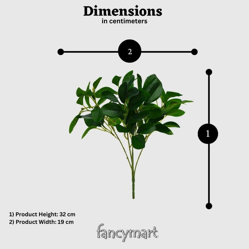 fancymart Artificial Rubber Plant Set of 2 30cm Lifelike Greenery for Stylish Home Office Decor LowMaintenanceEcoFriendly Design - Image 3