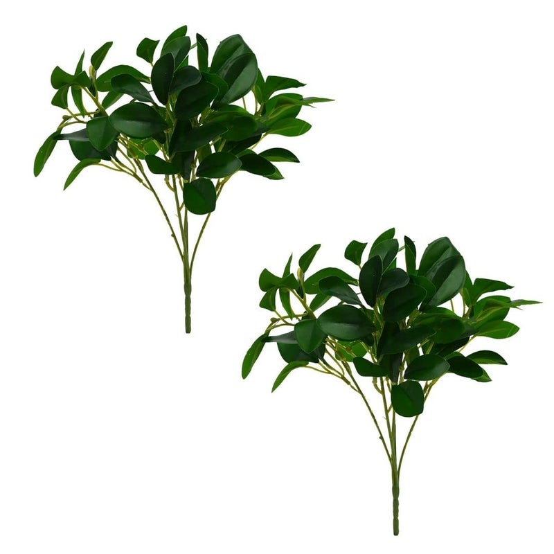 fancymart Artificial Rubber Plant Set of 2 30cm Lifelike Greenery for Stylish Home Office Decor LowMaintenanceEcoFriendly Design - Image 1