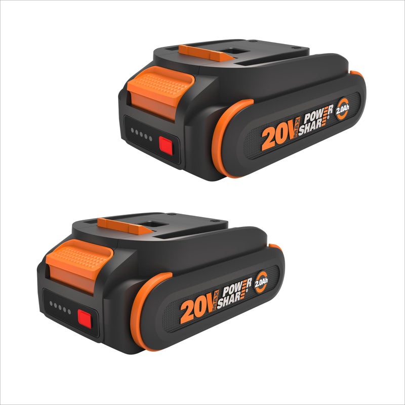 ووركس بطارية WORX 20V PowerShare ليثيوم أيون 2.0 أمبير 2 قطعة WA3669.2 - Image 1