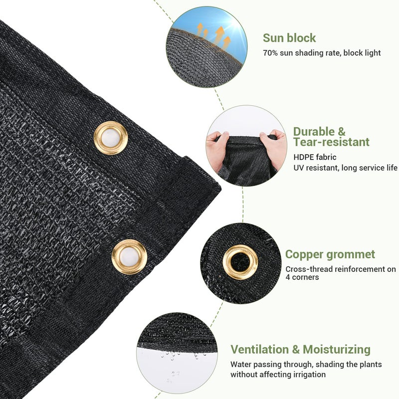 Keten 70% Garden Shade Cloth, 10x20FT HDPE Mesh Tarp with Upgraded Grommets, Keten UV-Resistant Outdoor Sun Shades for Greenhouse, Garden, Patio Plants, Pergola - Image 2