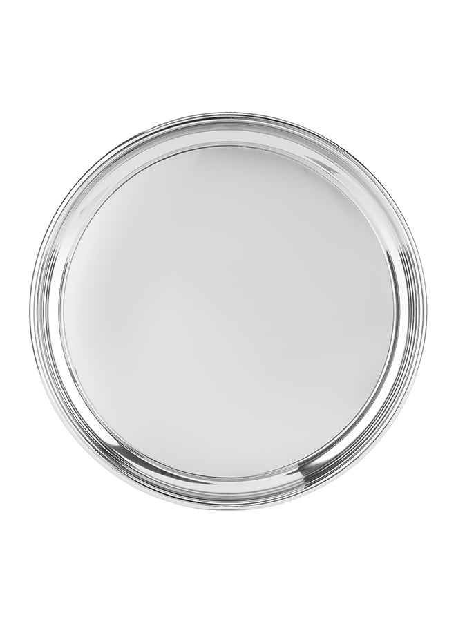 Royalford Stainless Steel Round Tray Plain Made In India Silver - Image 4