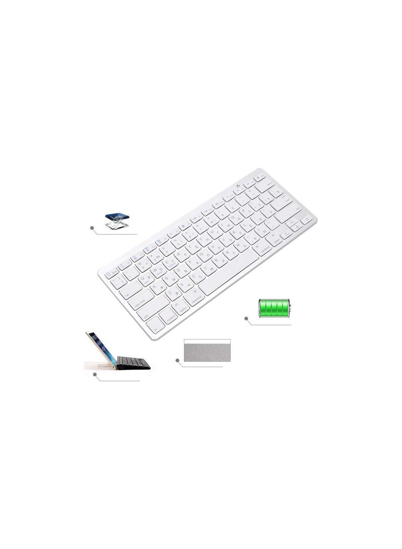 GGOOT Wireless Russian Keyboard, Multi-Functional 78-key Ultra-Thin Russian Bluetooth Tablet Keyboard for OS X Mac/for Windows/for Android  - Image 3