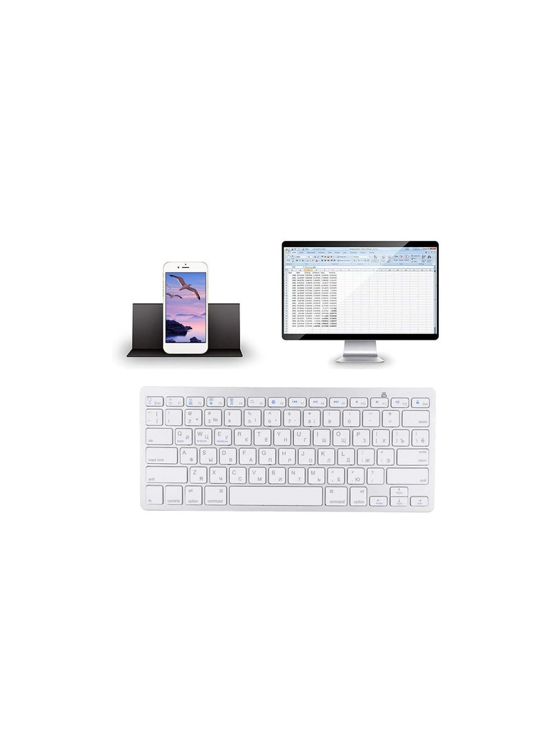 GGOOT Wireless Russian Keyboard, Multi-Functional 78-key Ultra-Thin Russian Bluetooth Tablet Keyboard for OS X Mac/for Windows/for Android  - Image 5