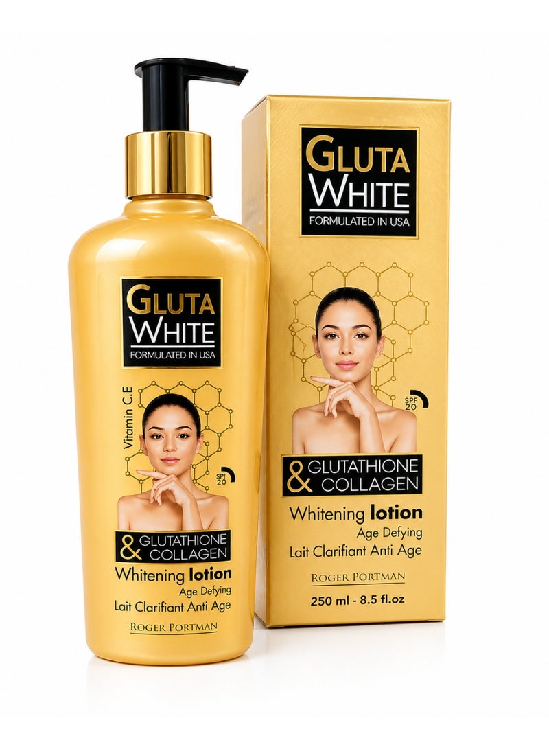 Gluta White لوسيون تبييض غلوتا وايت غلوتاثيون وكولاجين مضاد للشيخوخة 250 مل - Image 1