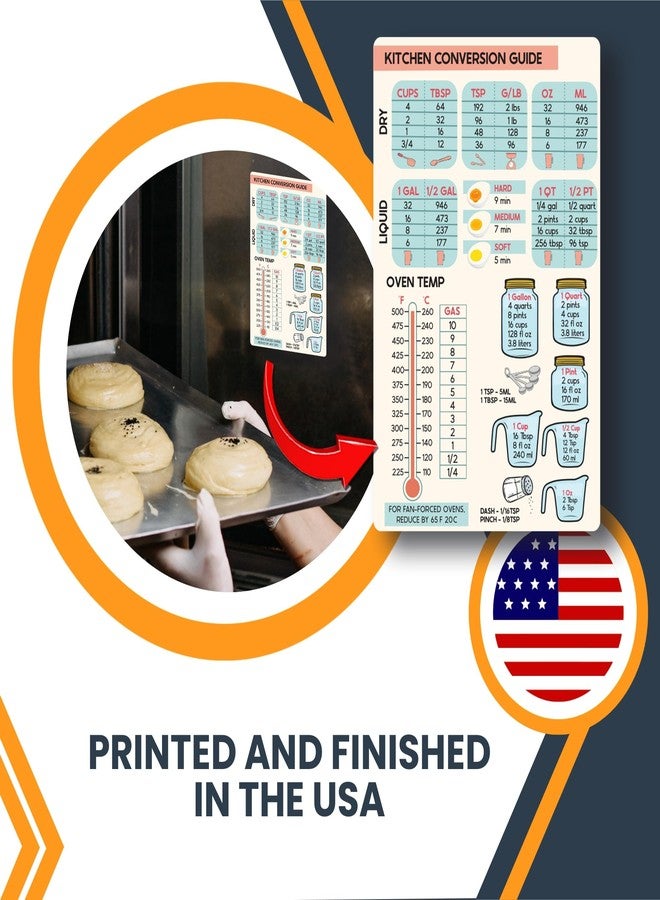 ماغنيت مي آب لوحة تحويلات مطبخ كبيرة باللونين الأزرق والوردي من ماجنيت مي أب، ملصق مغناطيسي 5x8، هدية لطيفة للخبز وإكسسوار لوصفات القياس، مثالية للثلاجة أو غسالة الصحون أو أي سطح مغناطيسي آخر - Image 3