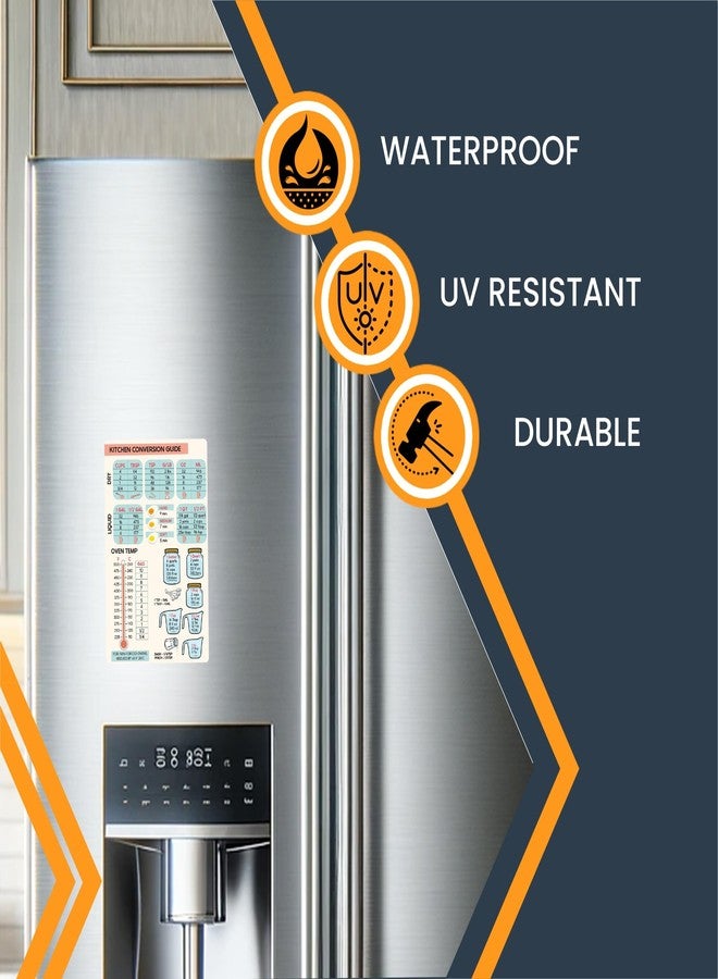 ماغنيت مي آب لوحة تحويلات مطبخ كبيرة باللونين الأزرق والوردي من ماجنيت مي أب، ملصق مغناطيسي 5x8، هدية لطيفة للخبز وإكسسوار لوصفات القياس، مثالية للثلاجة أو غسالة الصحون أو أي سطح مغناطيسي آخر - Image 4