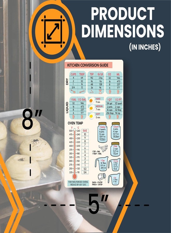 ماغنيت مي آب لوحة تحويلات مطبخ كبيرة باللونين الأزرق والوردي من ماجنيت مي أب، ملصق مغناطيسي 5x8، هدية لطيفة للخبز وإكسسوار لوصفات القياس، مثالية للثلاجة أو غسالة الصحون أو أي سطح مغناطيسي آخر - Image 2
