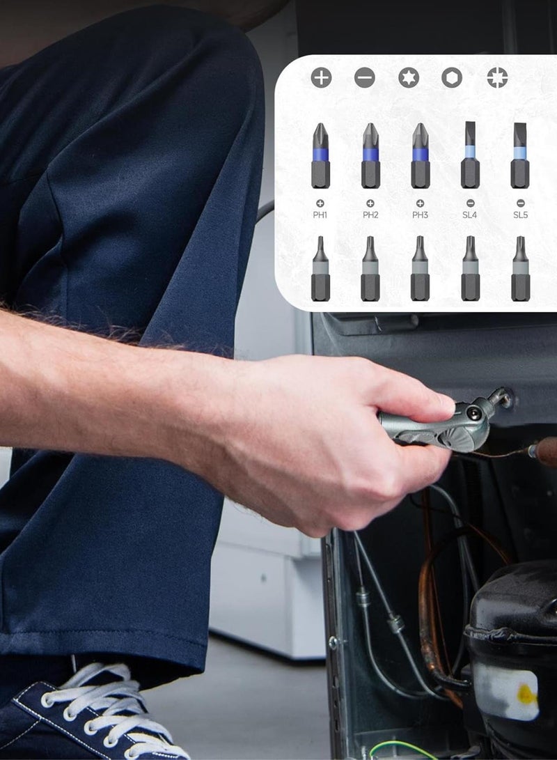 GGOOT Ratchet Tool | Metric Socket and Ratchet Wrench Set | Comfortable Non Slip Handle 180 Degree Rotation Kit for Hardware Car Automotive Mechanics Home - Image 3