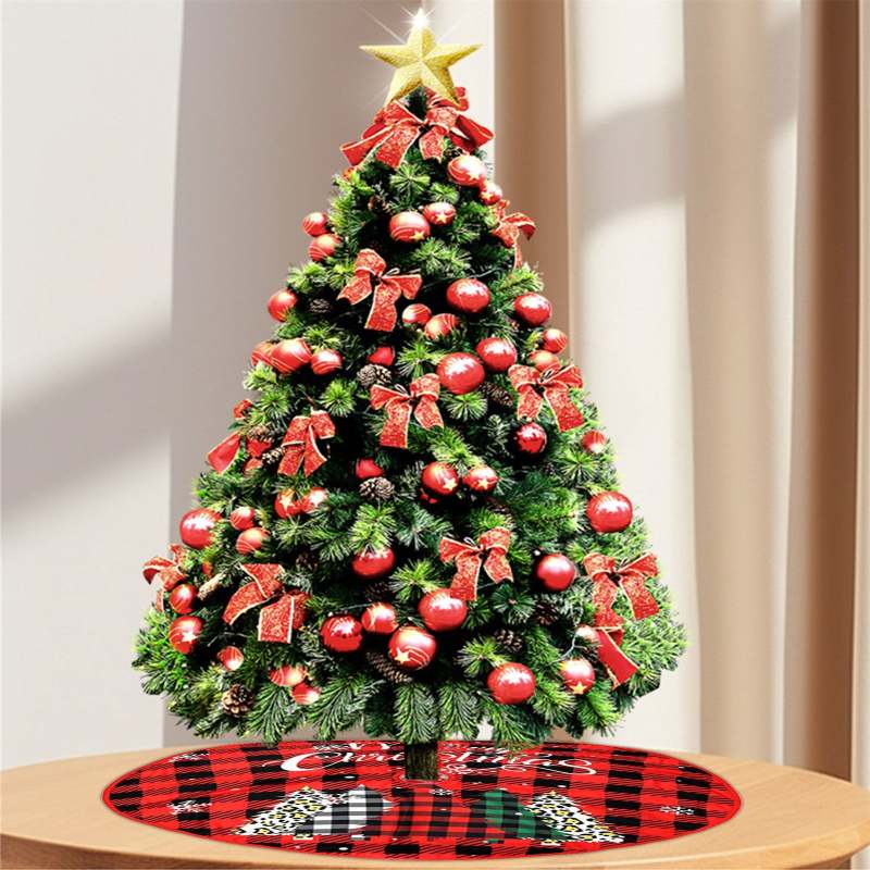 Christmas Tree Skirt 48 In Red - Festive Printed Design Christmas Ornament for Home Holiday Decor - Image 5