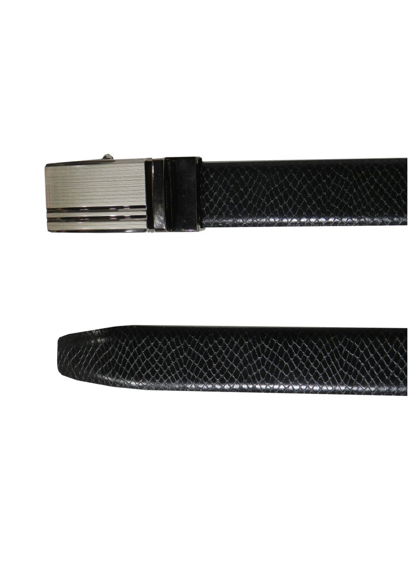 LAVERI LEATHER GENUINE LEATHER 35 MM FORMAL  BLACK AND BROWN BELT FOR MENS WITH AUTO LOCK BUCKLE  - Image 5