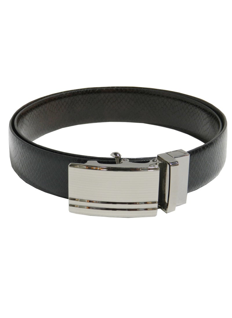 LAVERI LEATHER GENUINE LEATHER 35 MM FORMAL  BLACK AND BROWN BELT FOR MENS WITH AUTO LOCK BUCKLE  - Image 1