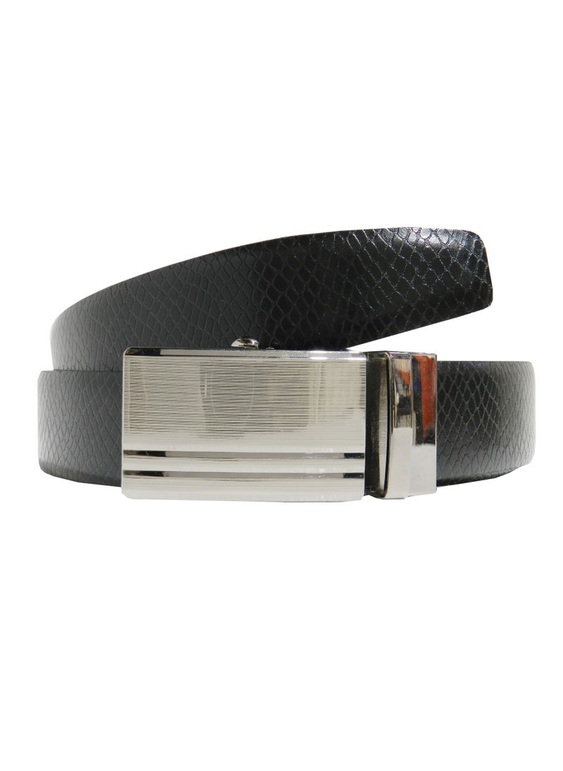 LAVERI LEATHER GENUINE LEATHER 35 MM FORMAL  BLACK AND BROWN BELT FOR MENS WITH AUTO LOCK BUCKLE  - Image 3