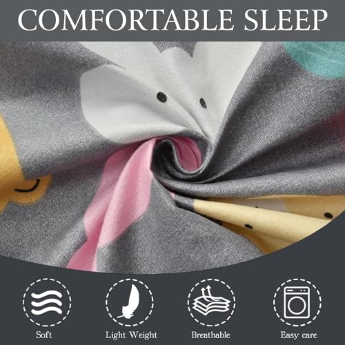 FRESH FROM LOOM Glace Cotton Wrinkle Free Soft Hypoallergenic Bed Sheet | Cartoon Printed Single Bedsheet With One Pillow Cover For Kids (60X90 Inches/Black/Cartoon), 144 tc - Image 2