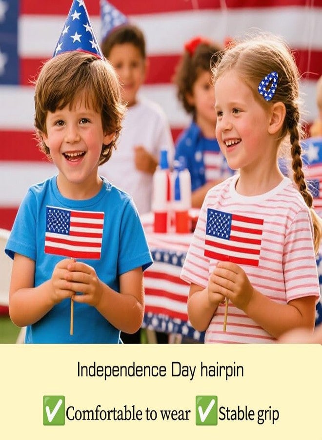 Guqqeuc Patriotic Hair Snap Clips for Girls American Flag Hair Barrettes for 4th of July Hair Pins Festive Hair Accessories for Baby Kids Independence Day Hairpins for Women, 3 PCS - Image 4