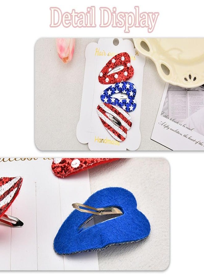 Guqqeuc Patriotic Hair Snap Clips for Girls American Flag Hair Barrettes for 4th of July Hair Pins Festive Hair Accessories for Baby Kids Independence Day Hairpins for Women, 3 PCS - Image 5