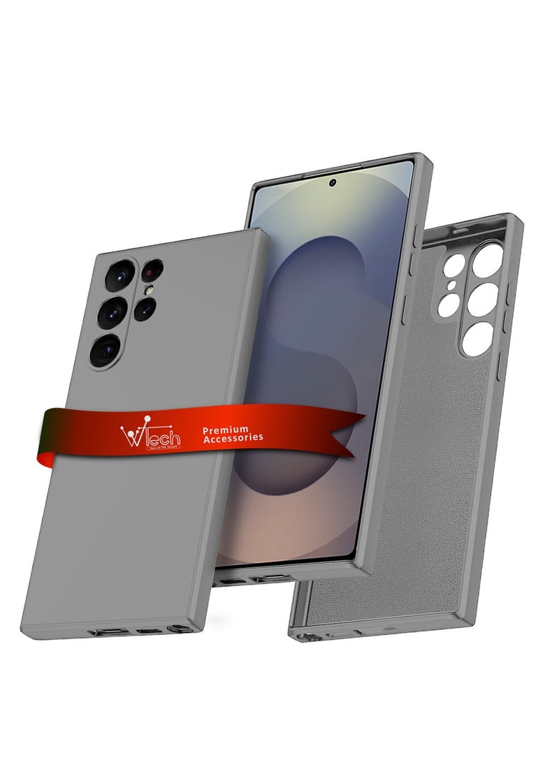 Wtech Samsung Galaxy S25 Ultra 2025 Premium Soft Liquid Silicone Case Cover - Grey - Image 1