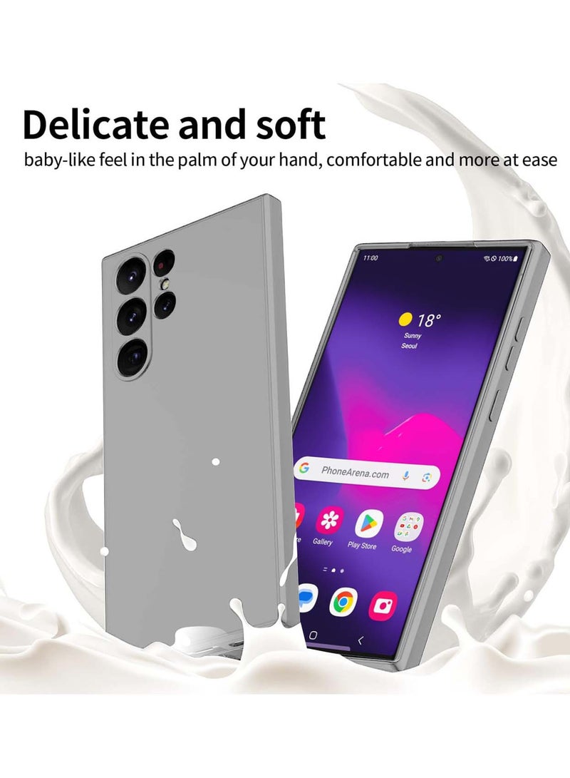 Wtech Samsung Galaxy S25 Ultra 2025 Premium Soft Liquid Silicone Case Cover - Grey - Image 2