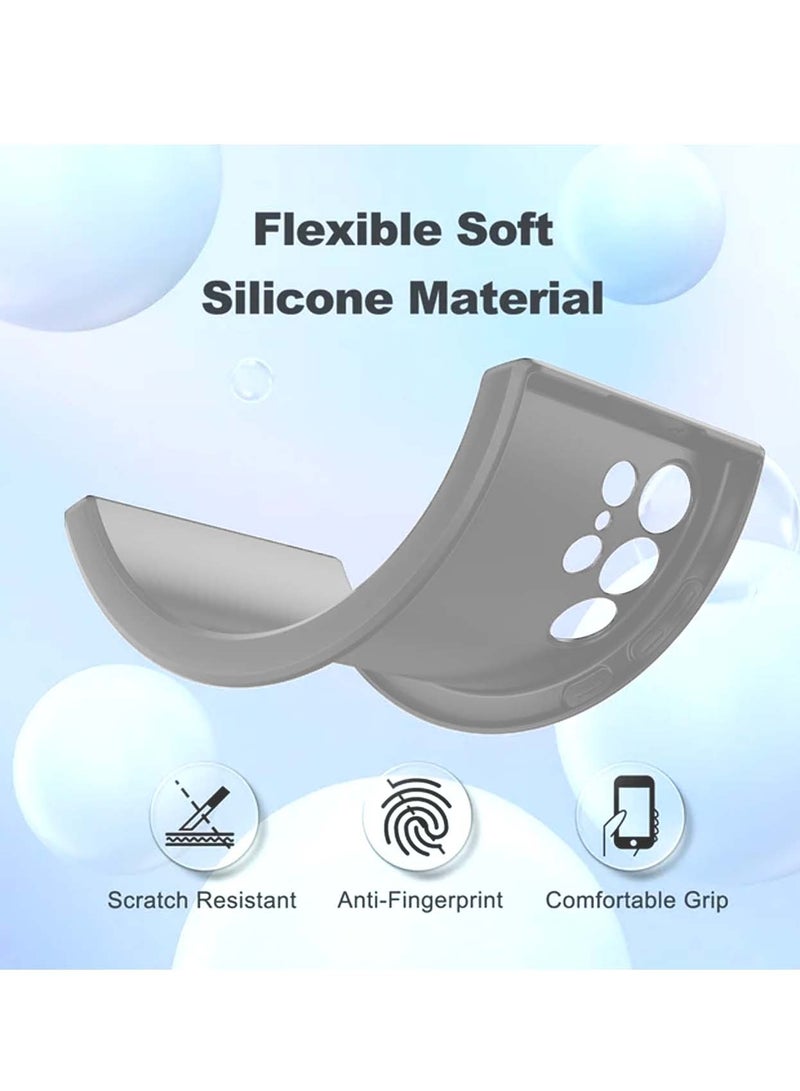 Wtech Samsung Galaxy S25 Ultra 2025 Premium Soft Liquid Silicone Case Cover - Grey - Image 3