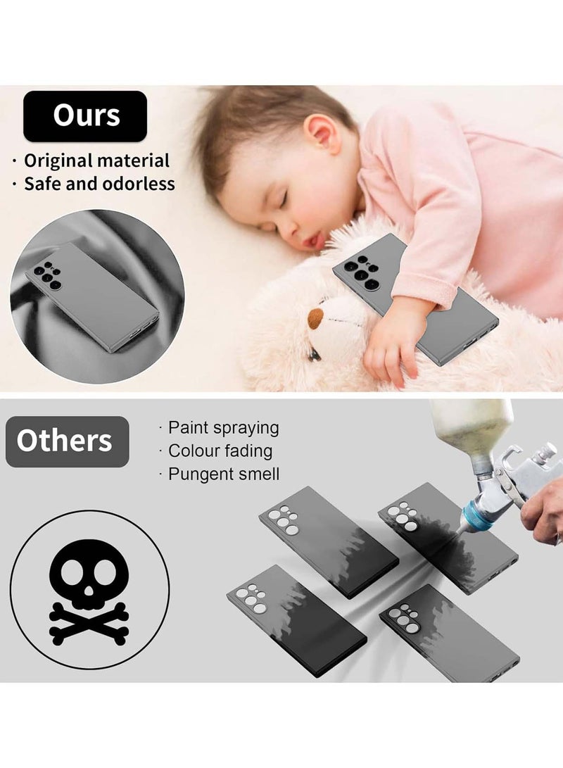 Wtech Samsung Galaxy S25 Ultra 2025 Premium Soft Liquid Silicone Case Cover - Grey - Image 5