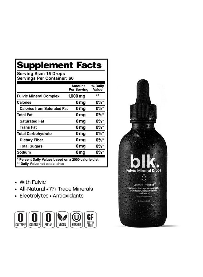 blk. PH 8+ Natural Mineral Alkaline Water Drops Electrolyte Infused with Fulvic and Amino Acids, Zero Sugar, 2oz. - Image 4